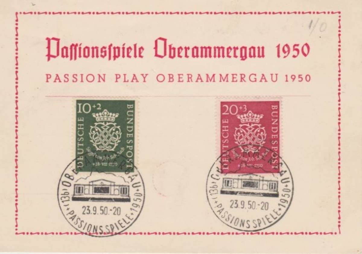 Speciale poststempel Passionspiele Oberammergau 1950